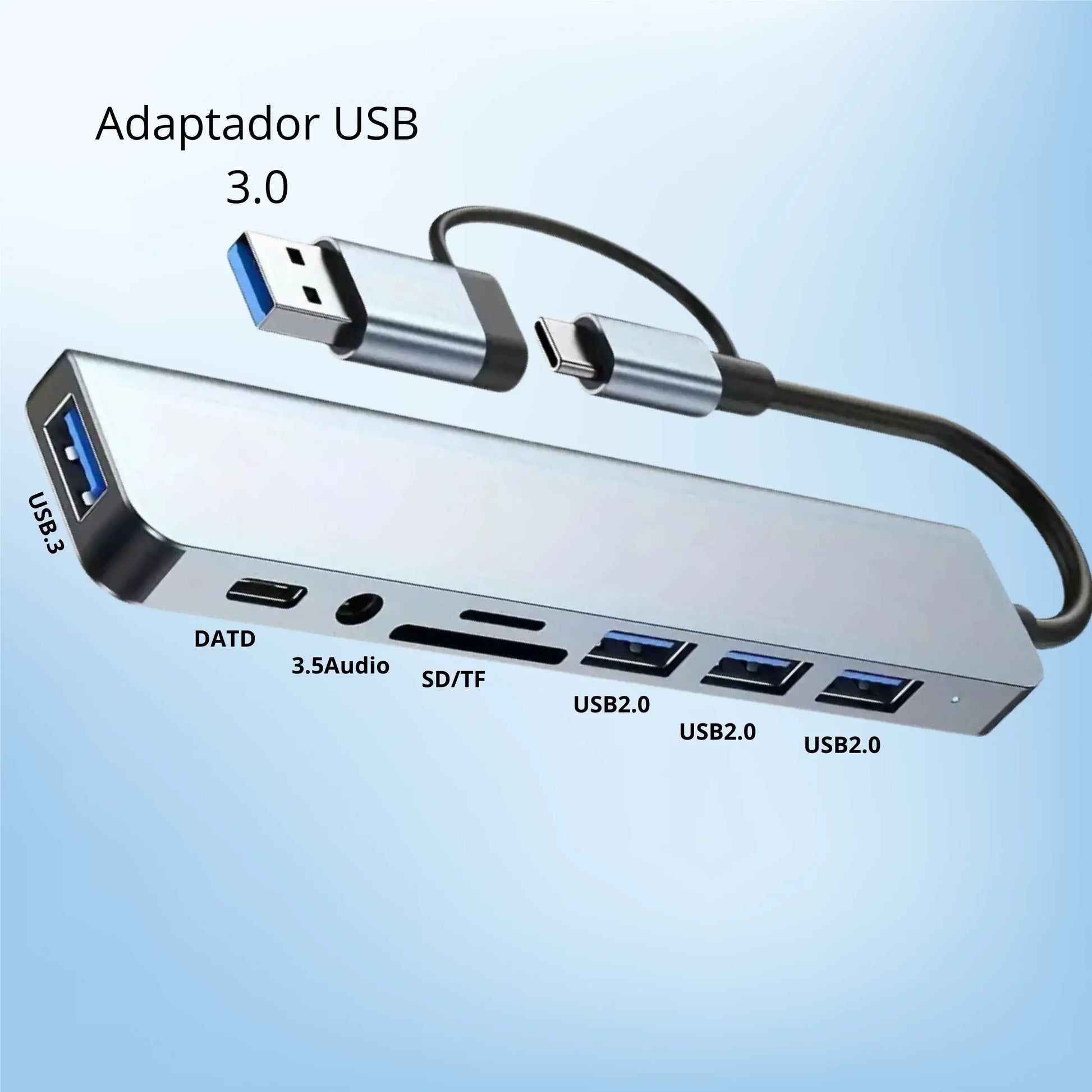 hub usb c USB-C 8 en 1 - Adaptador Multipuerto, carga rápida