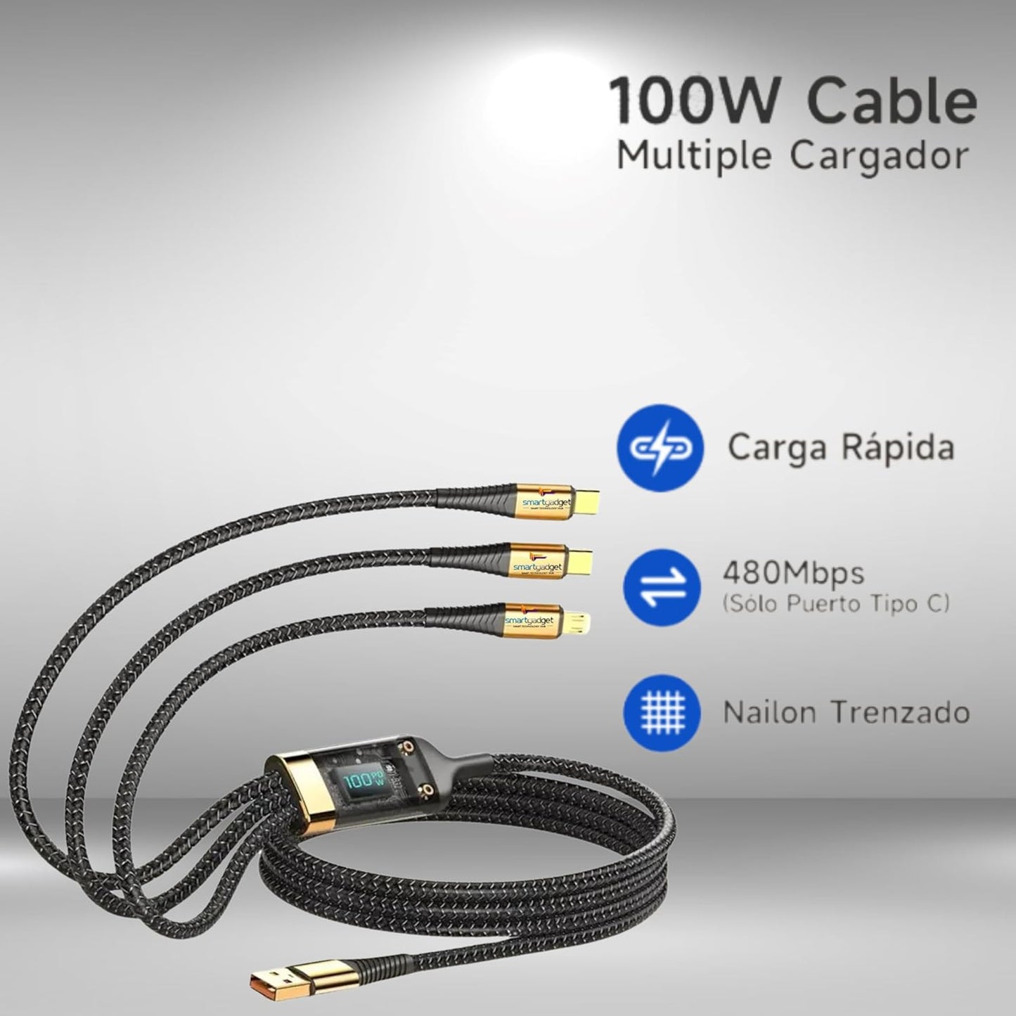 cable 3en1 de carga rapida